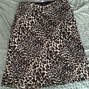 Express Brown and Black A-Line Midi Skirt for Night Out